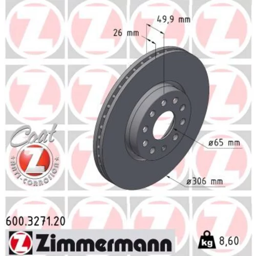 Brzdový kotúč ZIMMERMANN 600.3271.20