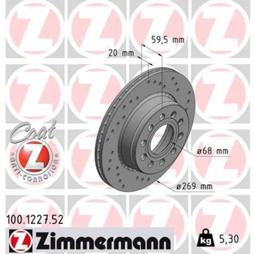 Brzdový kotúč ZIMMERMANN 100.1227.52