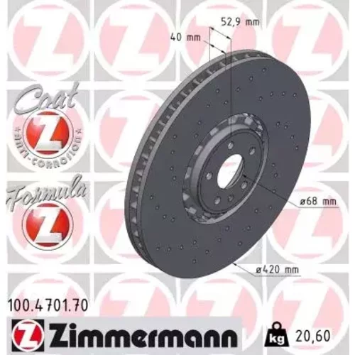Brzdový kotúč ZIMMERMANN 100.4701.70
