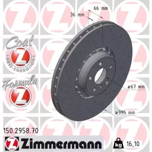 Brzdový kotúč ZIMMERMANN 150.2958.70