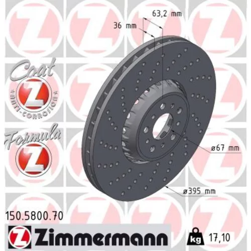 Brzdový kotúč ZIMMERMANN 150.5800.70
