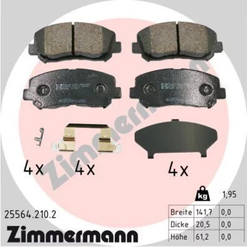 Sada brzdových platničiek kotúčovej brzdy ZIMMERMANN 25564.210.2