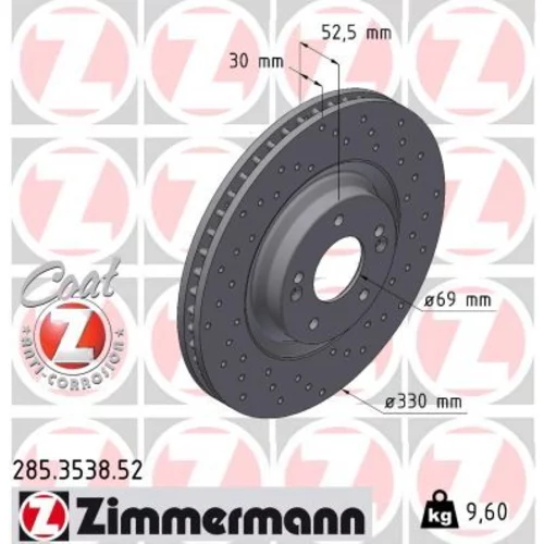 Brzdový kotúč ZIMMERMANN 285.3538.52