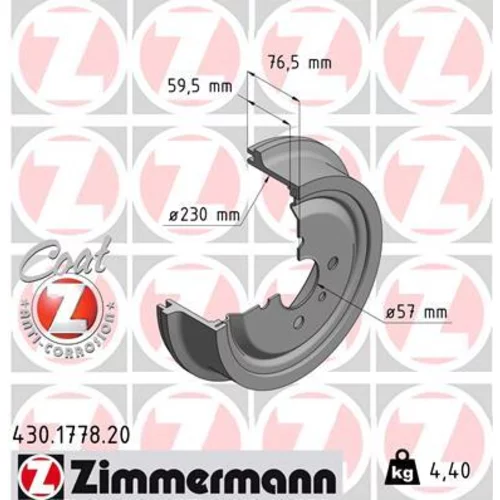 Brzdový bubon 430.1778.20 /Zimmermann/