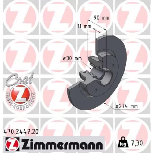 Brzdový kotúč ZIMMERMANN 470.2447.20