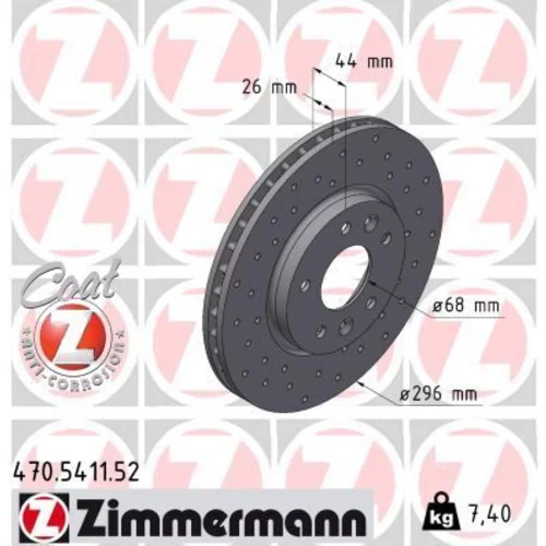 Brzdový kotúč ZIMMERMANN 470.5411.52