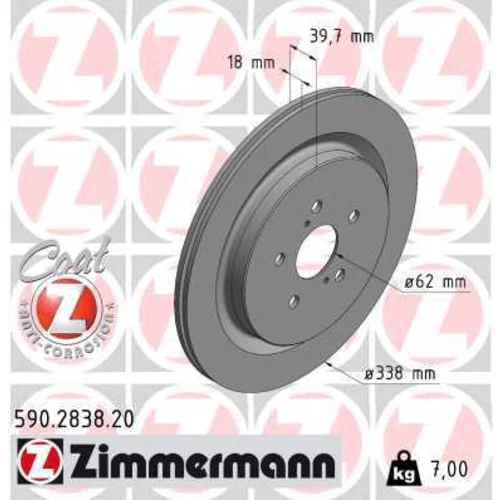 Brzdový kotúč ZIMMERMANN 590.2838.20