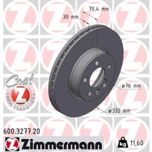 Brzdový kotúč ZIMMERMANN 600.3277.20