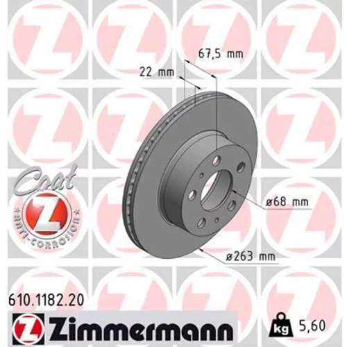 Brzdový kotúč ZIMMERMANN 610.1182.20