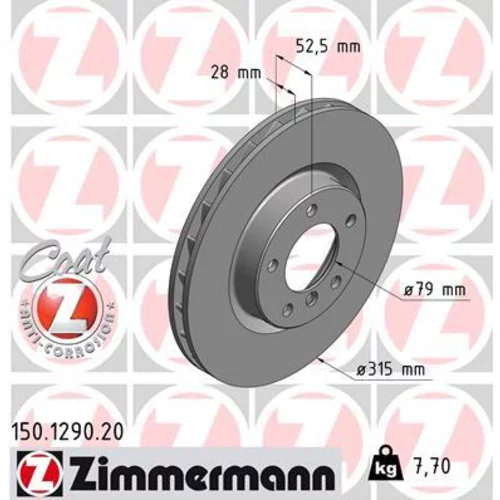 Brzdový kotúč ZIMMERMANN 150.1290.20