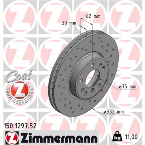 Brzdový kotúč 150.1297.52 /Zimmermann/