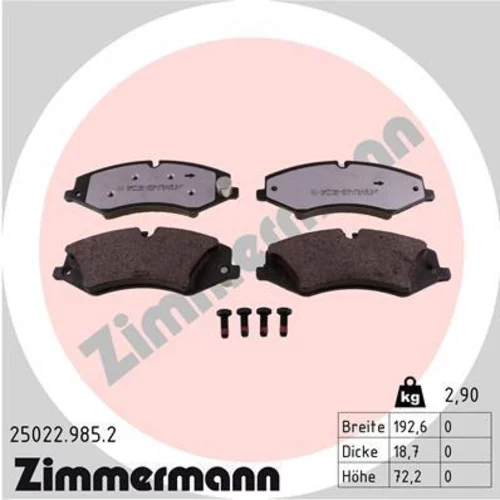 Sada brzdových platničiek kotúčovej brzdy ZIMMERMANN 25022.985.2