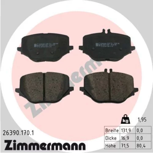 Sada brzdových platničiek kotúčovej brzdy ZIMMERMANN 26390.170.1