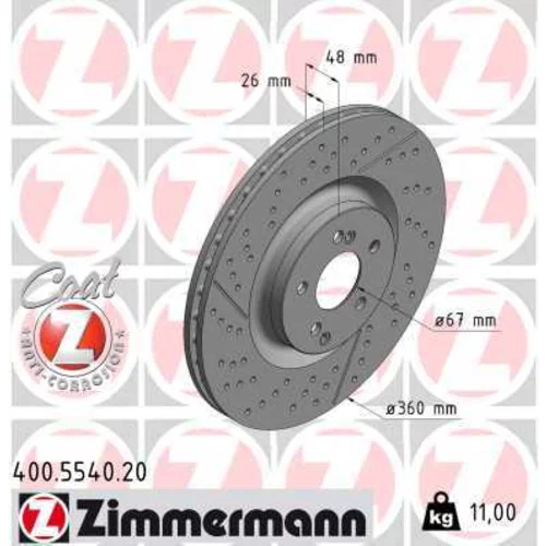 Brzdový kotúč ZIMMERMANN 400.5540.20