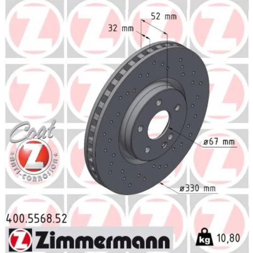 Brzdový kotúč ZIMMERMANN 400.5568.52
