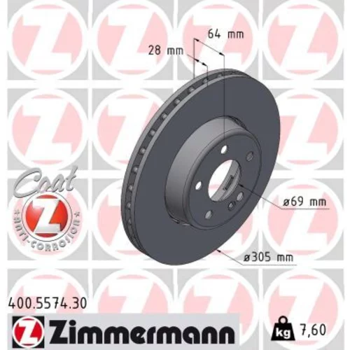 Brzdový kotúč 400.5574.30 /Zimmermann/