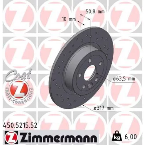 Brzdový kotúč ZIMMERMANN 450.5215.52