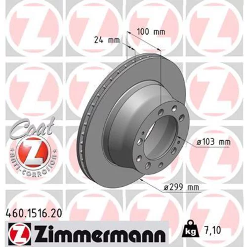 Brzdový kotúč ZIMMERMANN 460.1516.20