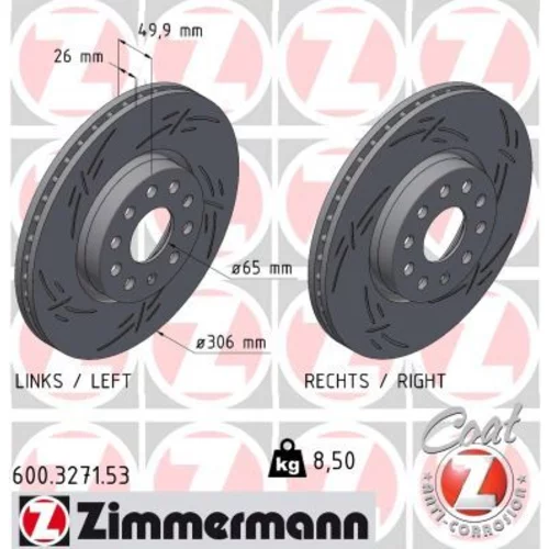 Brzdový kotúč ZIMMERMANN 600.3271.53