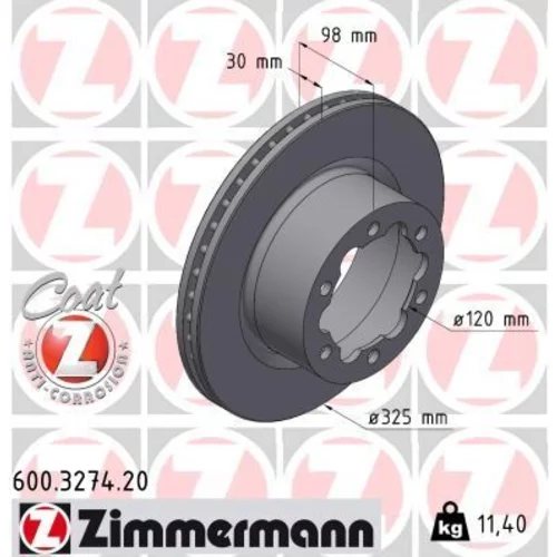 Brzdový kotúč ZIMMERMANN 600.3274.20
