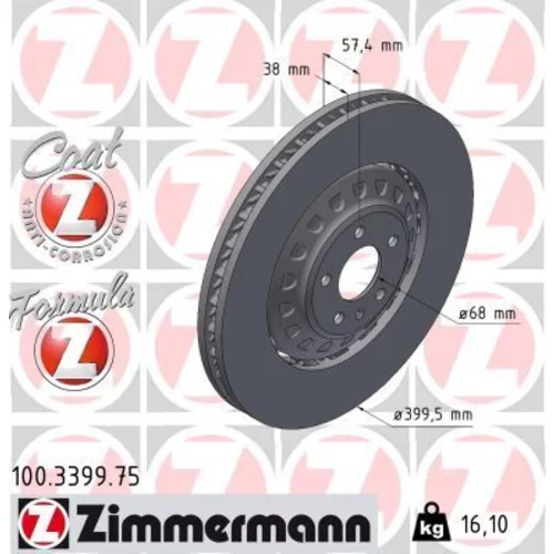 Brzdový kotúč ZIMMERMANN 100.3399.75