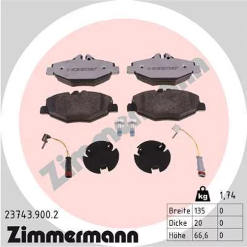 Sada brzdových platničiek kotúčovej brzdy ZIMMERMANN 23743.900.2