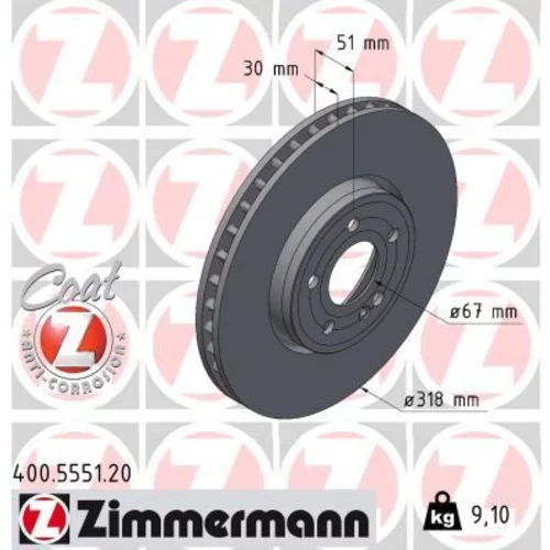 Brzdový kotúč ZIMMERMANN 400.5551.20