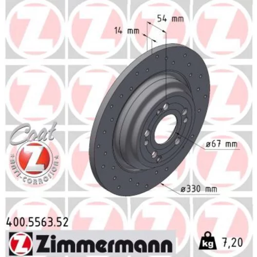 Brzdový kotúč ZIMMERMANN 400.5563.52