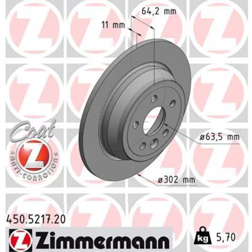 Brzdový kotúč ZIMMERMANN 450.5217.20