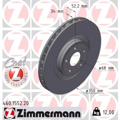Brzdový kotúč ZIMMERMANN 460.1552.20