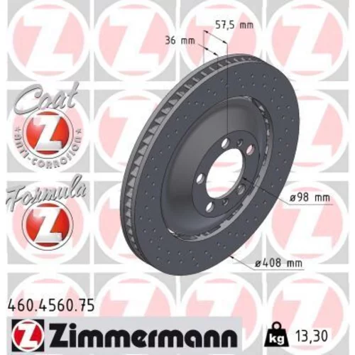 Brzdový kotúč ZIMMERMANN 460.4560.75