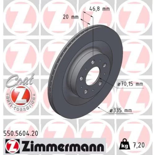 Brzdový kotúč ZIMMERMANN 550.5604.20