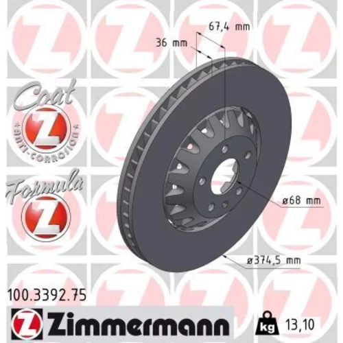 Brzdový kotúč ZIMMERMANN 100.3392.75