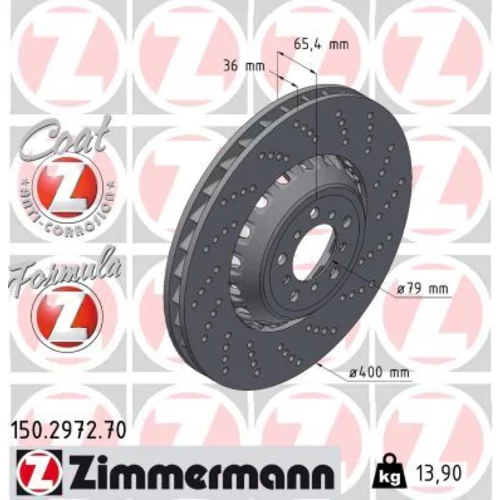 Brzdový kotúč ZIMMERMANN 150.2972.70
