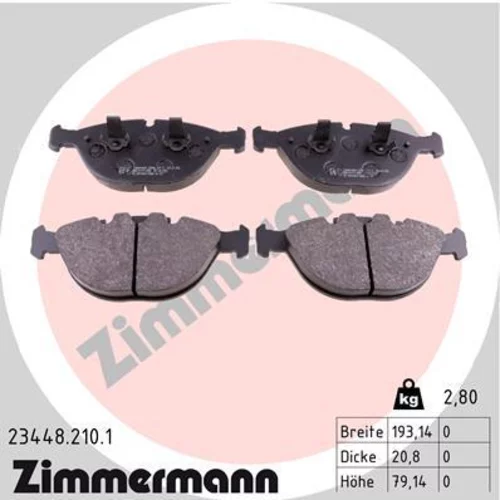 Sada brzdových platničiek kotúčovej brzdy ZIMMERMANN 23448.210.1