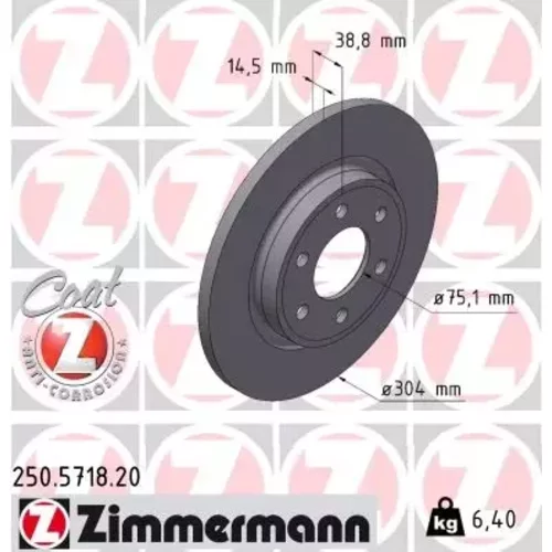 Brzdový kotúč ZIMMERMANN 250.5718.20