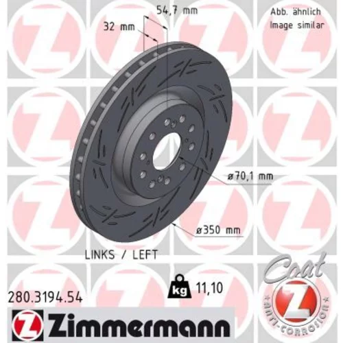 Brzdový kotúč ZIMMERMANN 280.3194.54