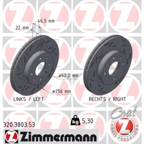 Brzdový kotúč ZIMMERMANN 320.3803.53