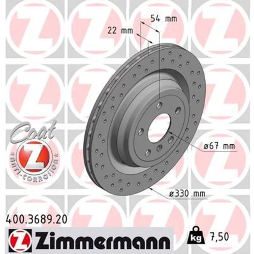 Brzdový kotúč ZIMMERMANN 400.3689.20