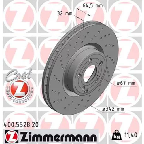 Brzdový kotúč ZIMMERMANN 400.5528.20