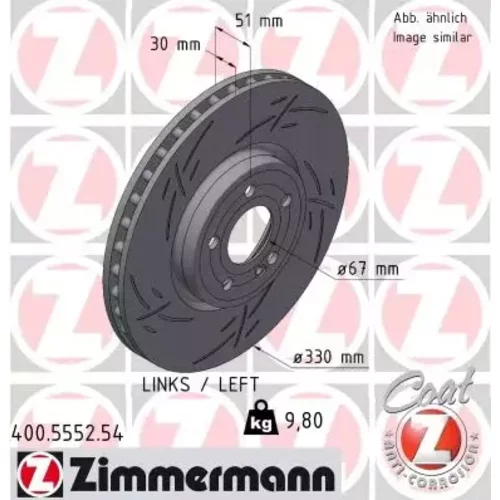 Brzdový kotúč ZIMMERMANN 400.5552.54