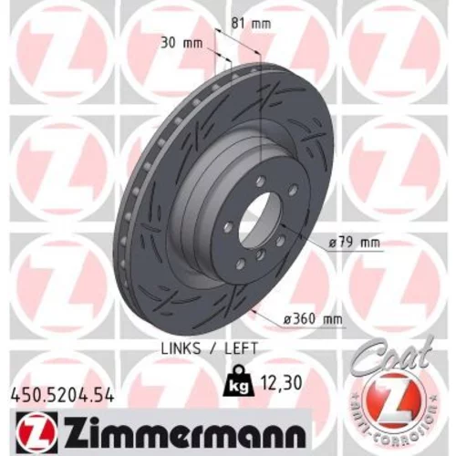 Brzdový kotúč ZIMMERMANN 450.5204.54