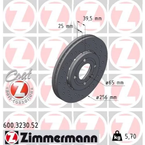 Brzdový kotúč 600.3230.52 /Zimmermann/