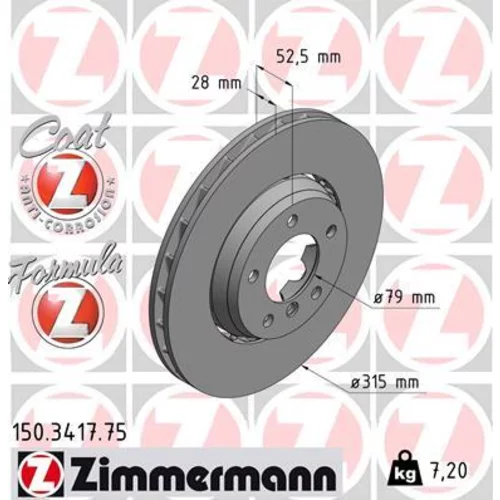 Brzdový kotúč ZIMMERMANN 150.3417.75