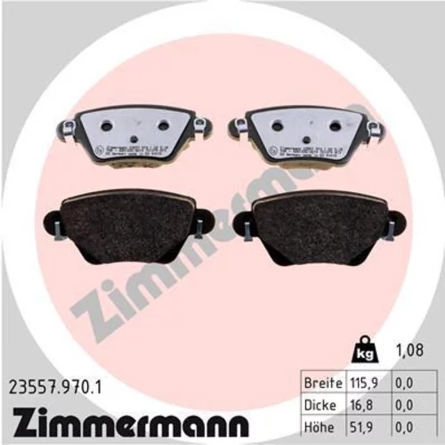 Sada brzdových platničiek kotúčovej brzdy ZIMMERMANN 23557.970.1