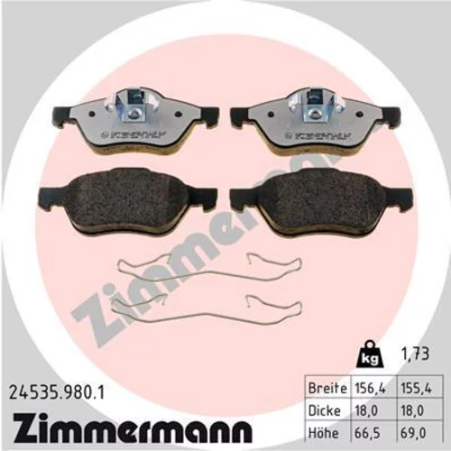 Sada brzdových platničiek kotúčovej brzdy ZIMMERMANN 24535.980.1