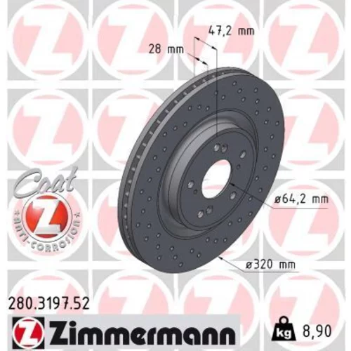 Brzdový kotúč ZIMMERMANN 280.3197.52