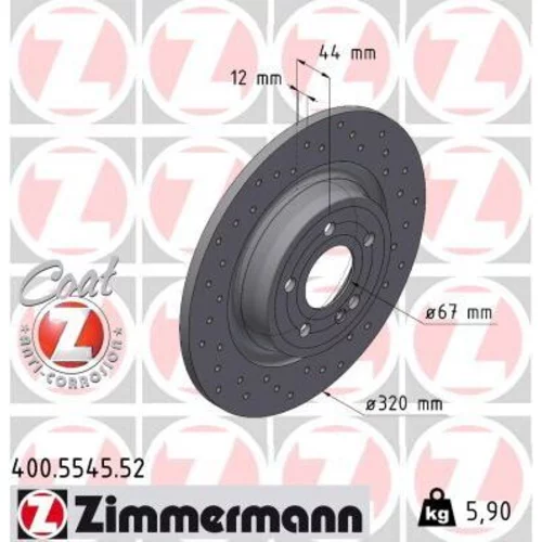 Brzdový kotúč ZIMMERMANN 400.5545.52