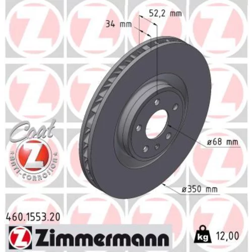 Brzdový kotúč ZIMMERMANN 460.1553.20