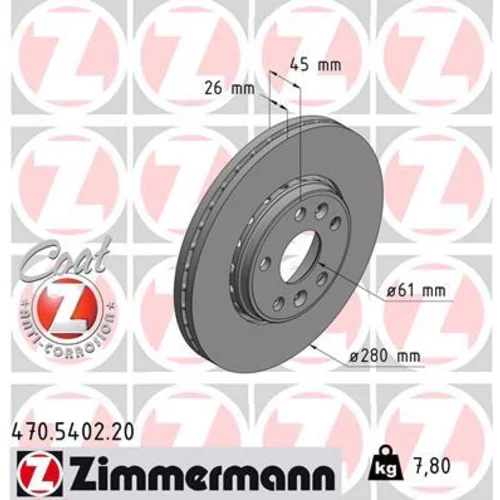 Brzdový kotúč ZIMMERMANN 470.5402.20